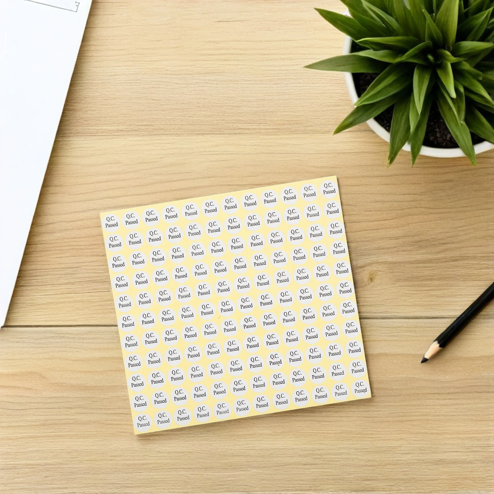 10pcs Qc Passed Labels: Self-Adhesive Round White Stickers For Packaging Inspection Marking Warehouse Organization File Folder