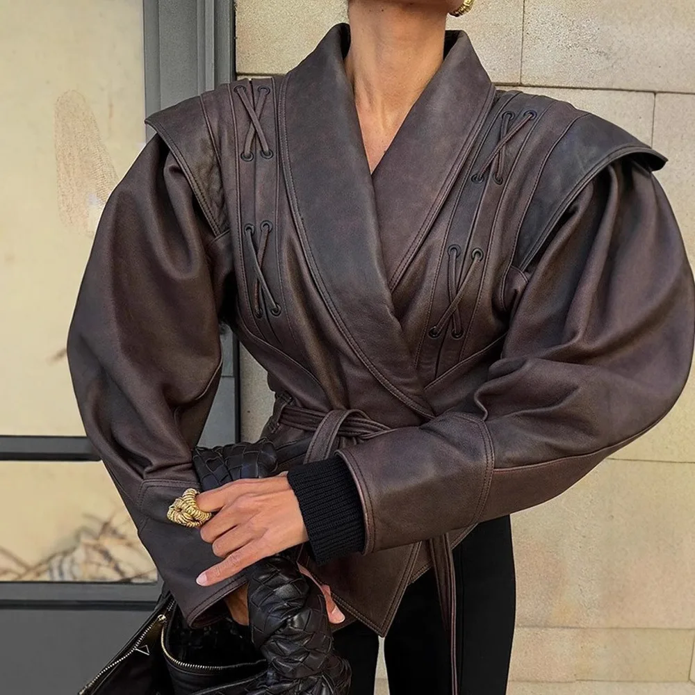 Veste courte à manches longues pour femmes, blouson commConsulLeather à la mode pour l'automne et l'hiver