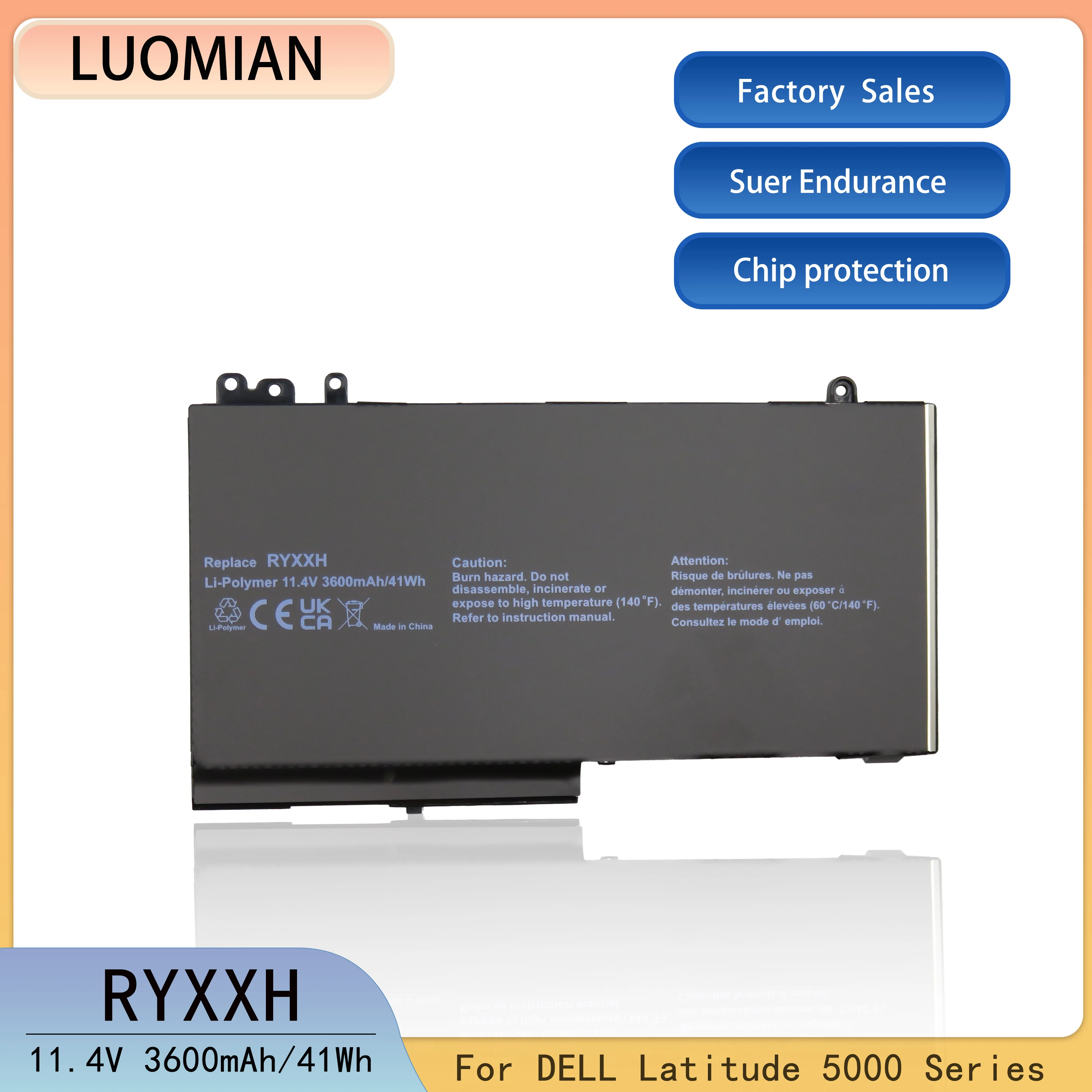 RYXXH Laptop Battery  for DELL Latitude 12 5000 E5250 P25S001 E5450 E5550 3150 P21T001 3160 Notebook 09P4D2 9P4D2 0YD8XC