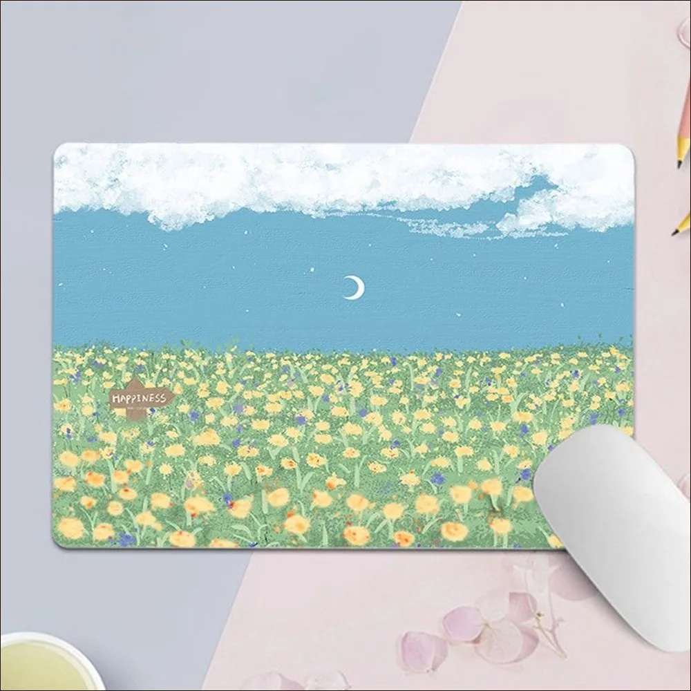 Cute Aesthetic Kawaii Oil Painting Mousepad Your Own Mats Keyboards Mat Rubber Gaming mousepad Desk Size Keyboard Pad for Gamer