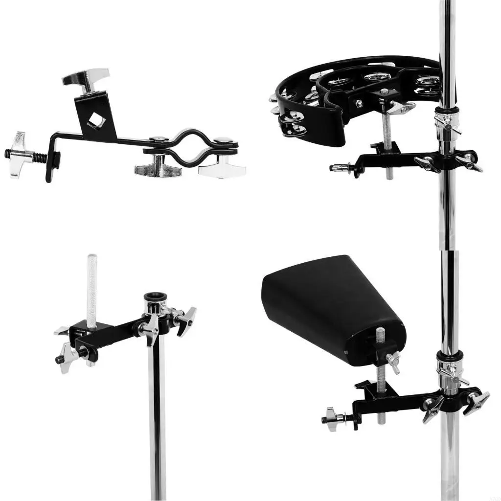 Cowbell Stand حامل رعاة البقر مقطع Cowbell مقطع تصاعد مشبك Hoop مثبتة Cowbell المشبك القابل للتعديل cowbell mount المشبك A70D