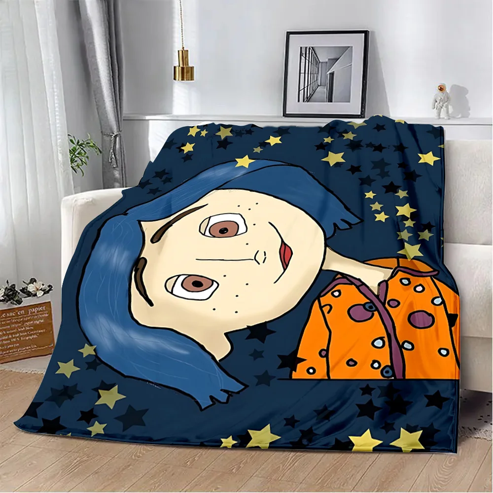 Printed Blanket Picnic Blankets Anime Horror Film C-Coralines Warm Soft and Comfortable Blanket Home Travel Birthday Gift