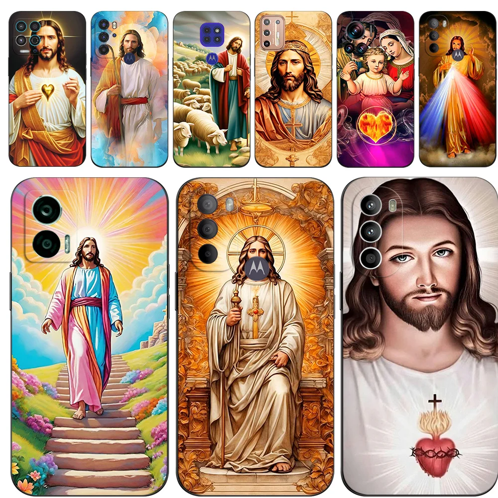 Black Tpu Case For Motorola Moto G52 G32 G82  G42 G60 4G G60S G71 G9 Play Plus Power One 5G Ace Jesus Cristo