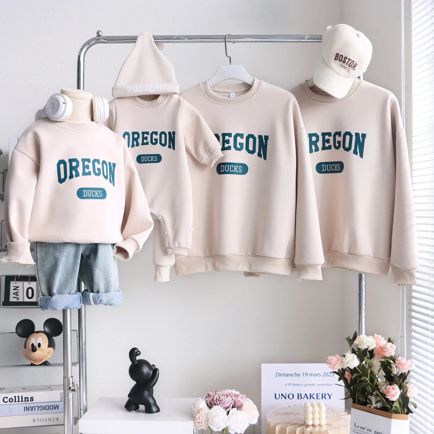 Suitable for The Photo of The Family Clothing New Mother and Daughter Son Hoodie A Family of Three Mother and Son Cotton Hoodies