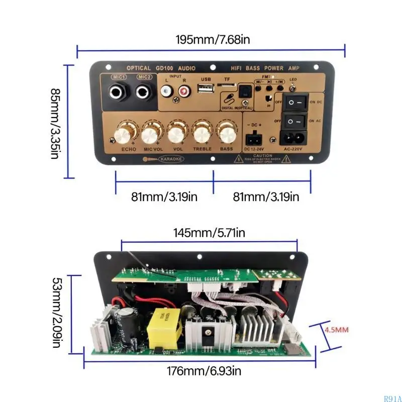 

R91A GD100 100W Bluetooth-совместимая плата слухового усилителя с оптическим выходом