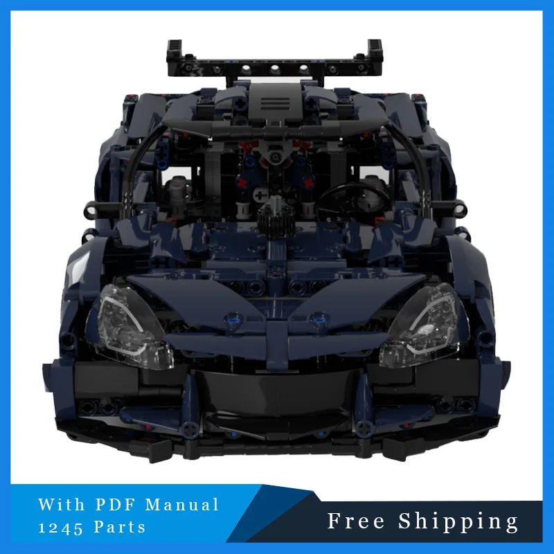 ตัวต่อ MOC 1245 ชิ้น ชุดประกอบรถสปอร์ตสุดหรูสีน้ำเงิน รุ่น City Speed ของเล่นสร้างสรรค์ DIY ชุดประกอบสำหรับเด็ก ของขวัญคริสต์มาส