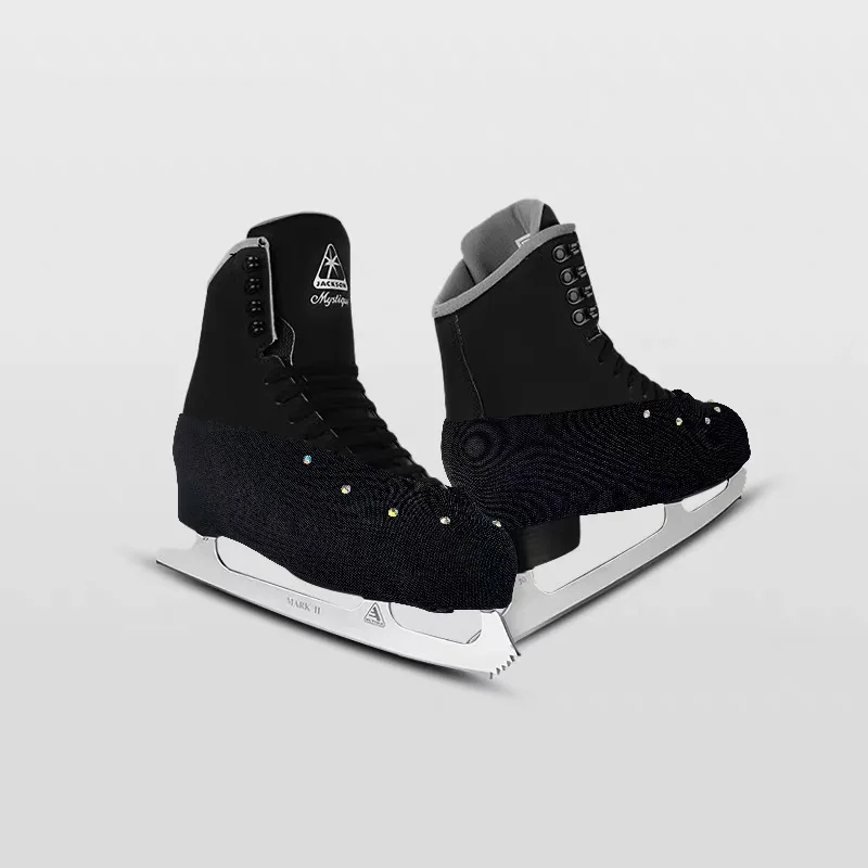 Figure Skating Shoe Protective Cover with Diamond Inlay, Anti Loosening Strap, Buckle, Abrasion and Scratch Resistant, Ice Skati