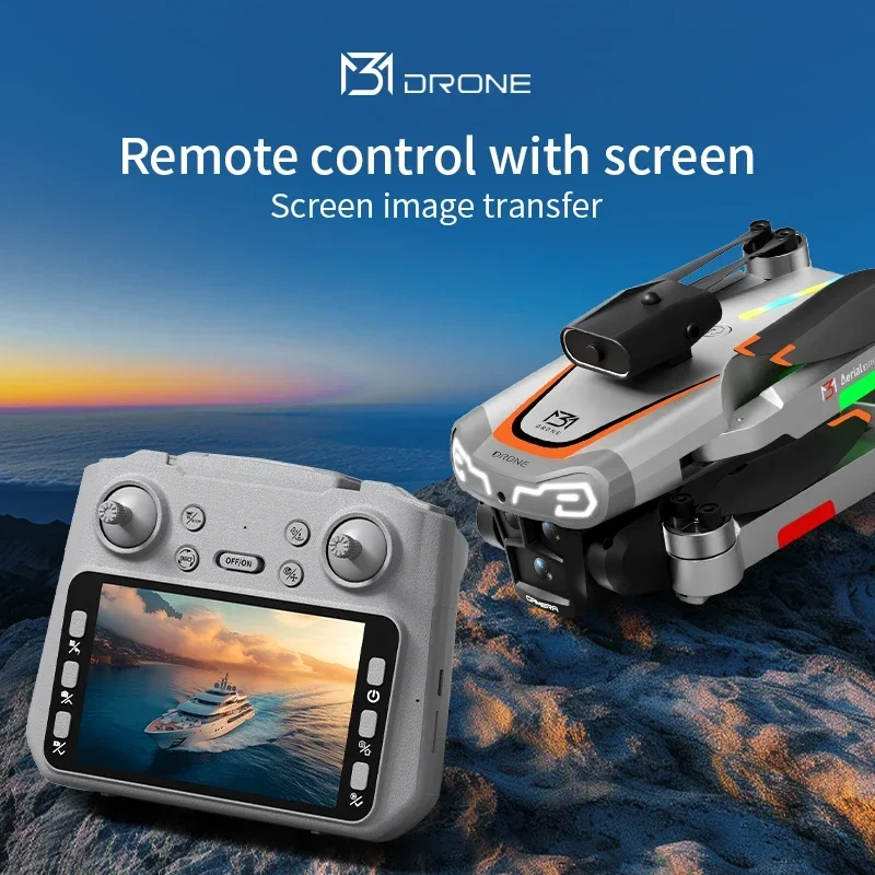 طائرة بدون طيار بدقة 8K عالية الدقة بدون فرش مع شاشة RC |   تحوم التدفق البصري، تجنب العوائق |   كوادكوبتر بلاك تيك للتصوير الجوي