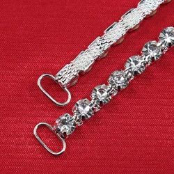 2Pcs/Pack 115mm Crystal Reinforcement Rhinestone Chain Bikini Connectors Buckle for For Clothing/Beachwear/Wedding Decor