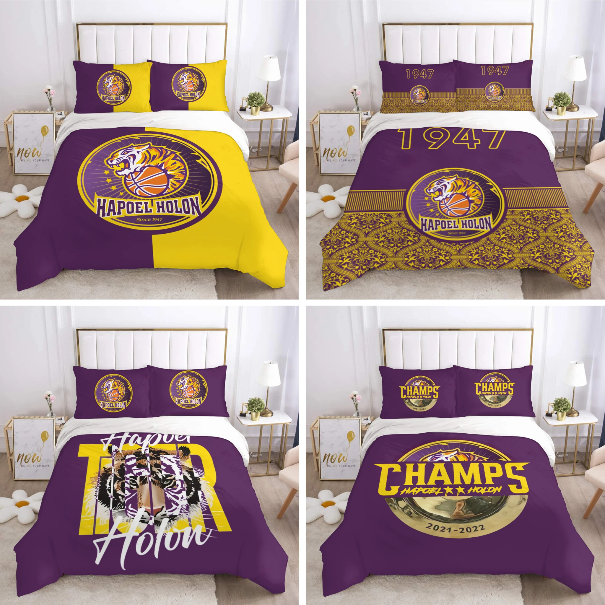 

3D Printed Hapoel Holon Bedding Set Duvet Cover Bedroom Comforter Covers Single Twin King ​Size Quilt Cover Home Textile 2/3PCS