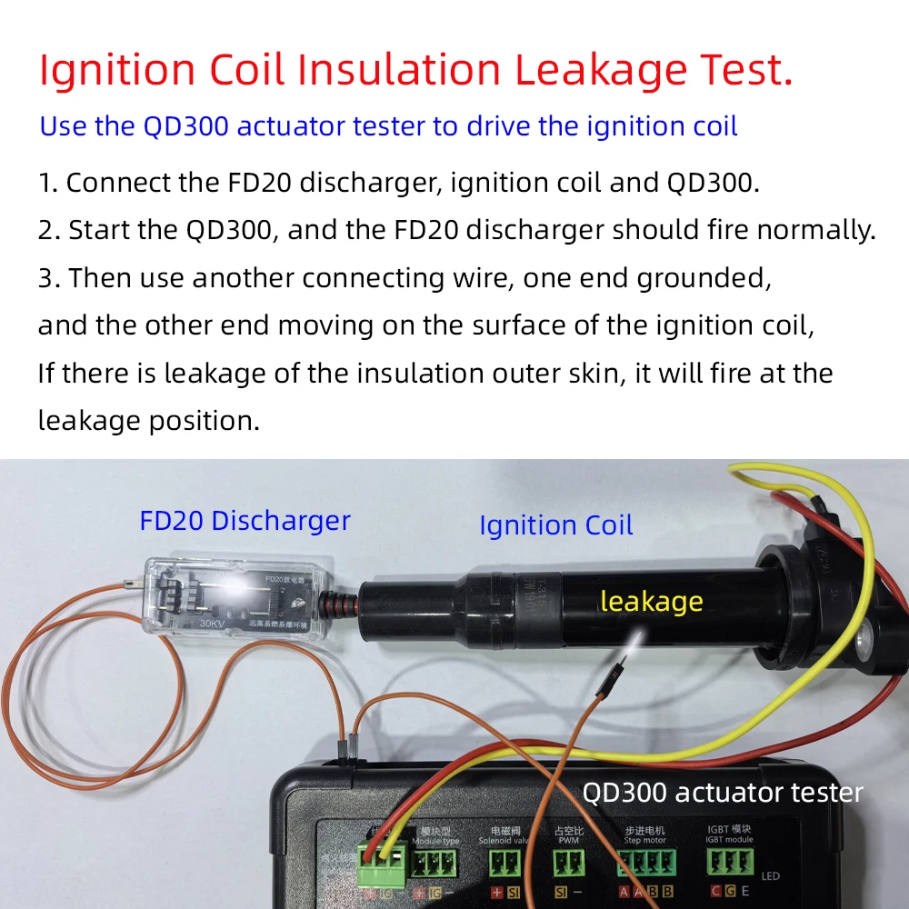FD20 Auto Ignition Coil Distributor Leakage Detector IG80-2 Ignition Coil Tester QD300 Auto Actuator Tester