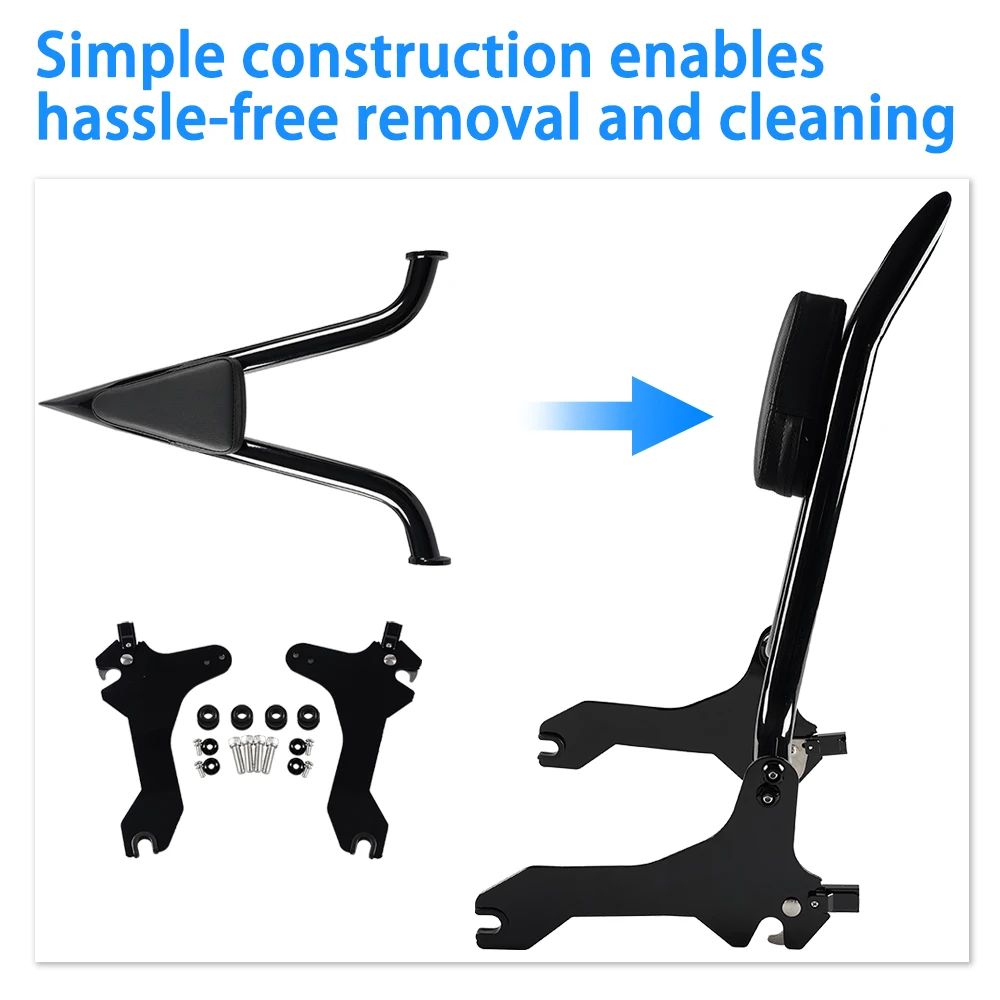 Motorcycle Rear Sissy Bar Passenger Backrest Fit For Harley Davidson Softial Fat Boy Breakout 114 FLFB FLFBS FXBR RXBRS 2018+ view 4