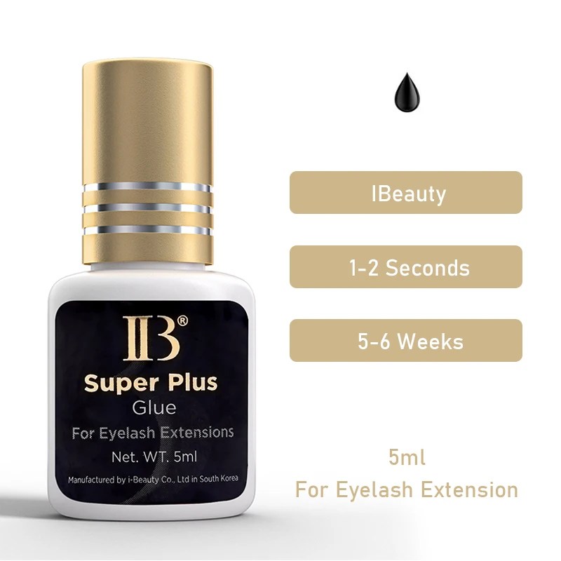 กาวผู้เชี่ยวชาญ Ibeauty ซูเปอร์พลัสเวลาการอบแห้ง1วินาทีหมวกไวน์แดงปลอมตัวต่อขนตาขนาด5มล. หมวกทองจากเกาหลี