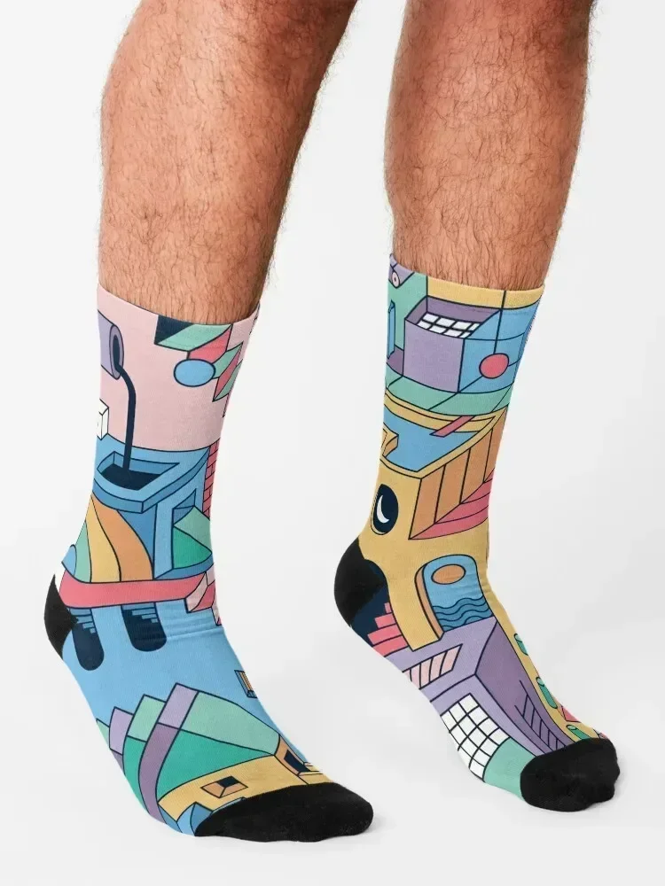 80's Escher Socks hockey sport Run Toe sports Men's Socks Women's