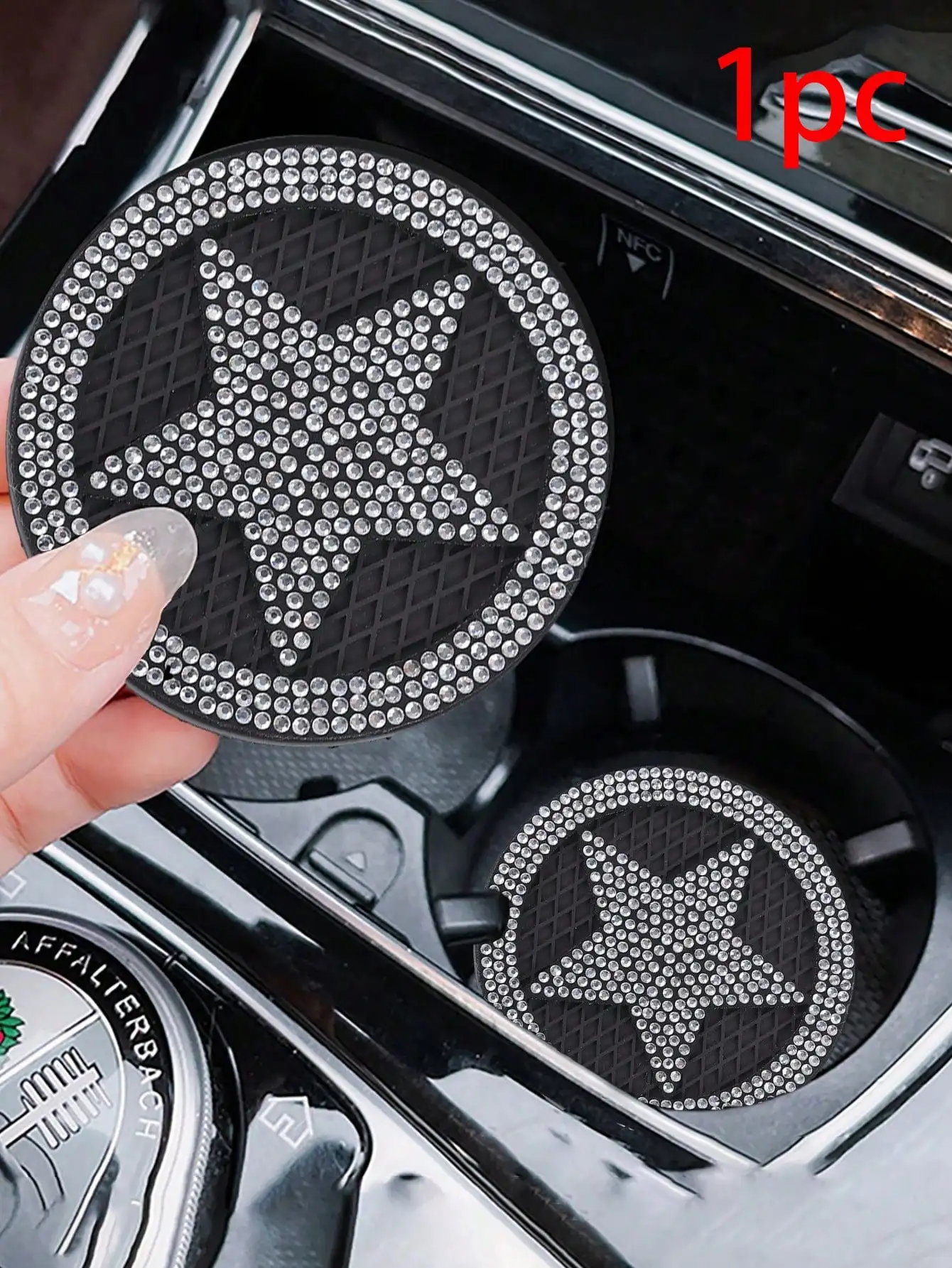 Car Anti Slip Cup Mat Universal Holder Insert Rhinestone Coaster Non Slip Car Interior Accessories Cup Phone Keys Pad