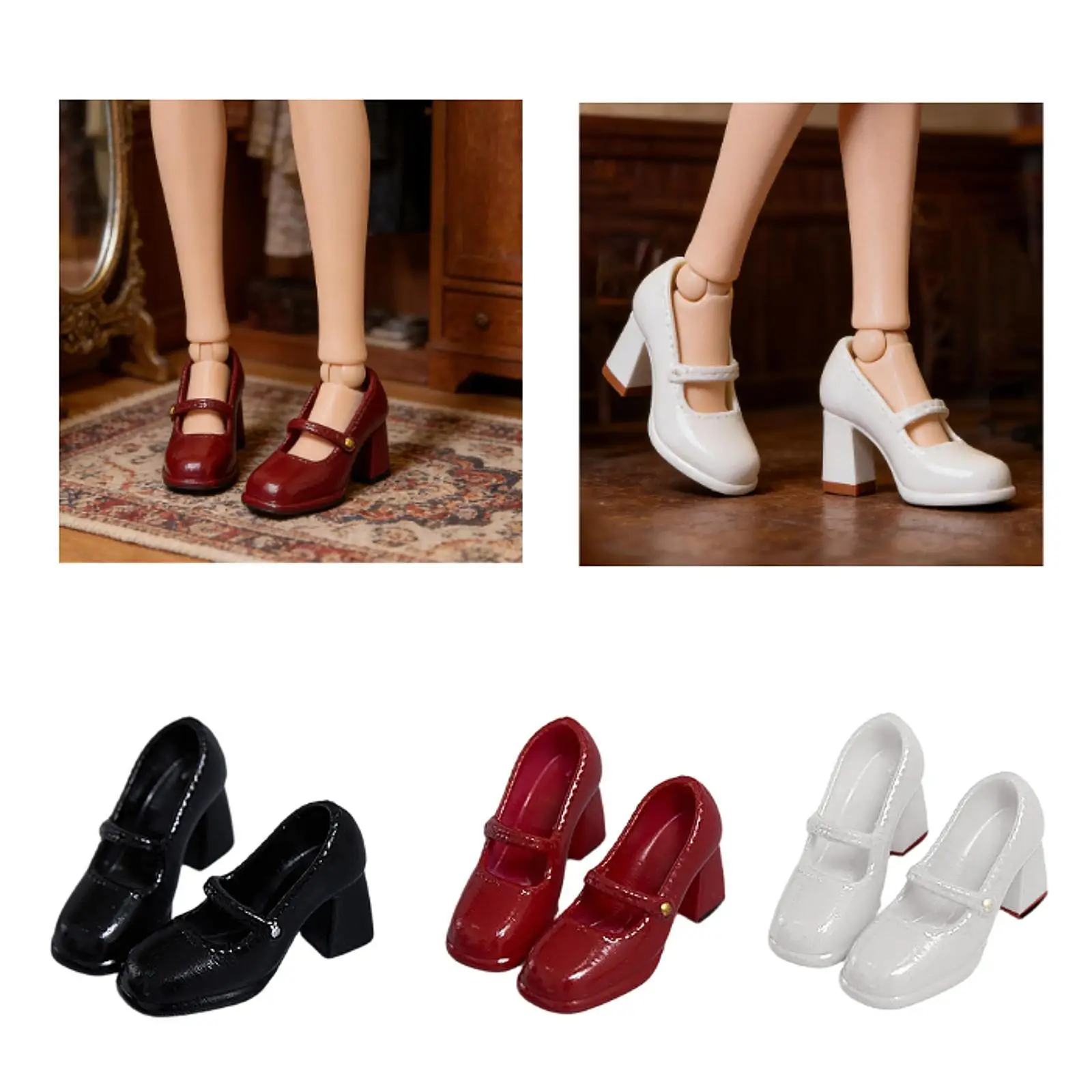 

Миниатюрные пластиковые туфли на высоком каблуке для женских фигурок в масштабе 1/12, аксессуары для нарядов.