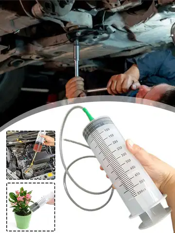 Large Capacity Syringes Reusable Needle Barrel Oil Pump with Scale Oil Suction Vacuum Syringe Pistol Pump Extractor