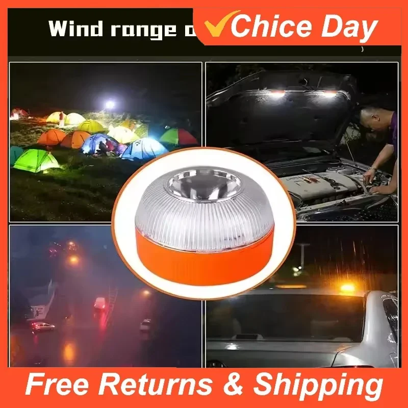 

V16 USB Rechargeable Emergency Beacon Light - Magnetic Induction Strobe Warning Light for Safety Signaling Amagi