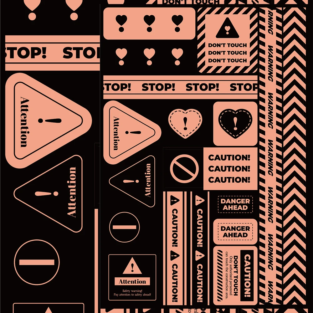 8/16 Vellen Waarschuwing Gevaar Verbodsborden Cordon Stickers Laptop Telefoon Auto Reisbagage Motorfiets Koelkast Fiets Cool Sticker