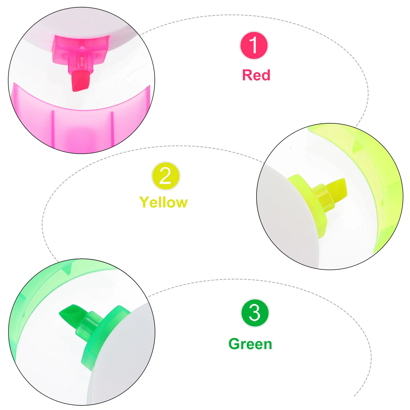 

5 Pcs Highlighter -color Fluorescent Pens 3-in-1 Watercolor Set of Highlighters Colors Plastic Student Stationery