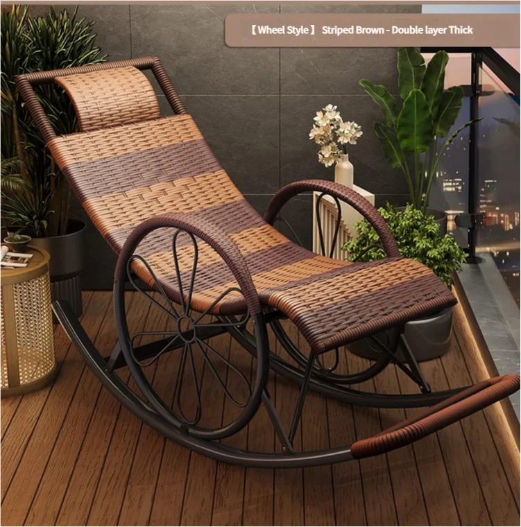 كرسي مريح للترفيه للمنزل الكبار المسنين أريكة استرخاء واحدة للفندق في الهواء الطلق أنيق الروطان الروك للغداء