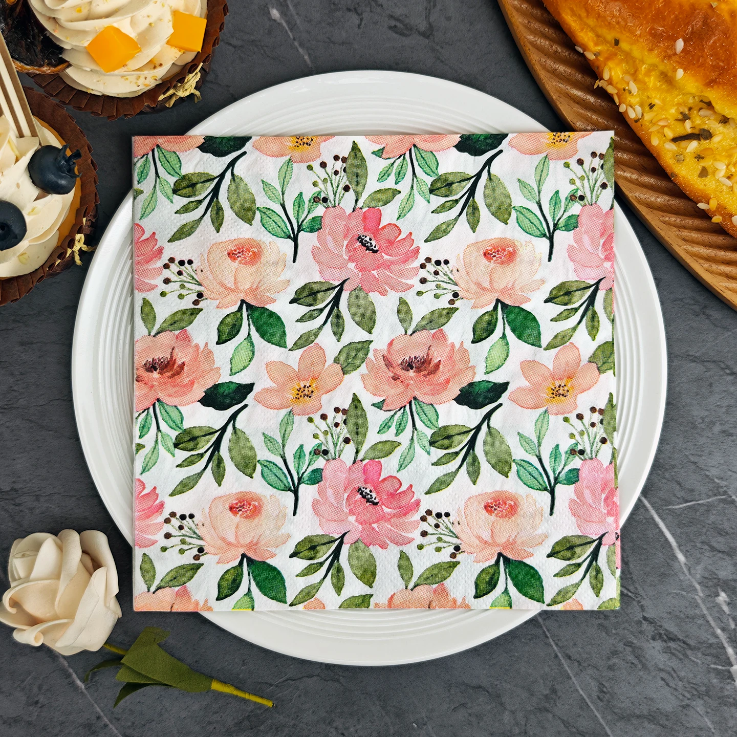20/50 Stück 33*33cm 2-lagige Servietten mit bunten Blumenmustern, geeignet für Themenpartys, Party-Servietten für lebhaften Geselligkeit.