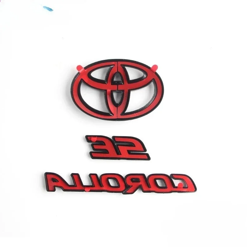 for Toyota COROLLA 2019-2025 SEDAN  XSE SE LE ABS Overlay car logo Glossy Black EMBLEM Lcar accessoirr accessory PT948-02200-02