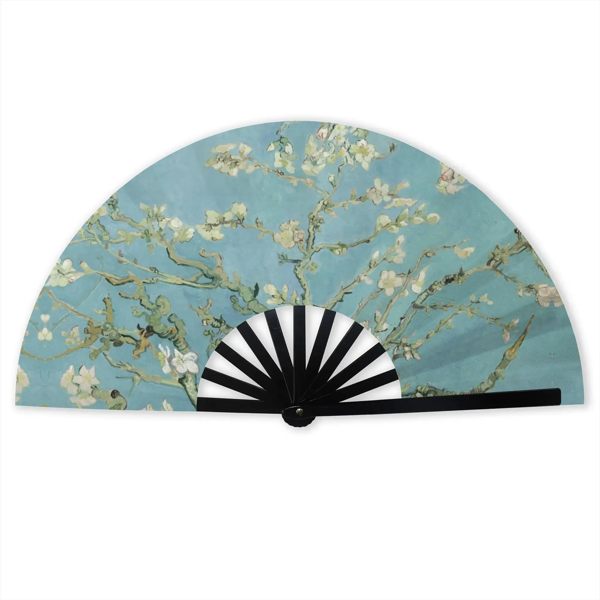 Almond Blossoms By Vincent Van Gogh Folding Hand Fan Flowers Polyester Fabric Fan Fashion Summer Accessory Decorative Fans