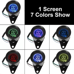 Digital 12V Universal Digital Motorcycle Speedometer Odometer Tachometer Gauge fuel meter LED Indicator