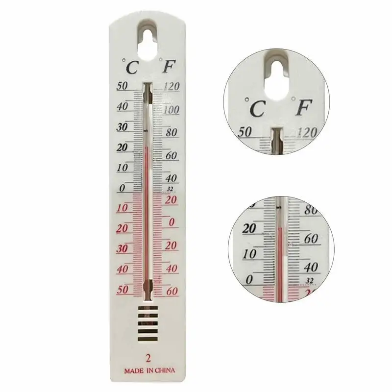 6PCS White Plastic Thermometer Accurate Durable Wall Hang Indoor Outdoor Temperature Office Room Temp Meter Meauring Tools