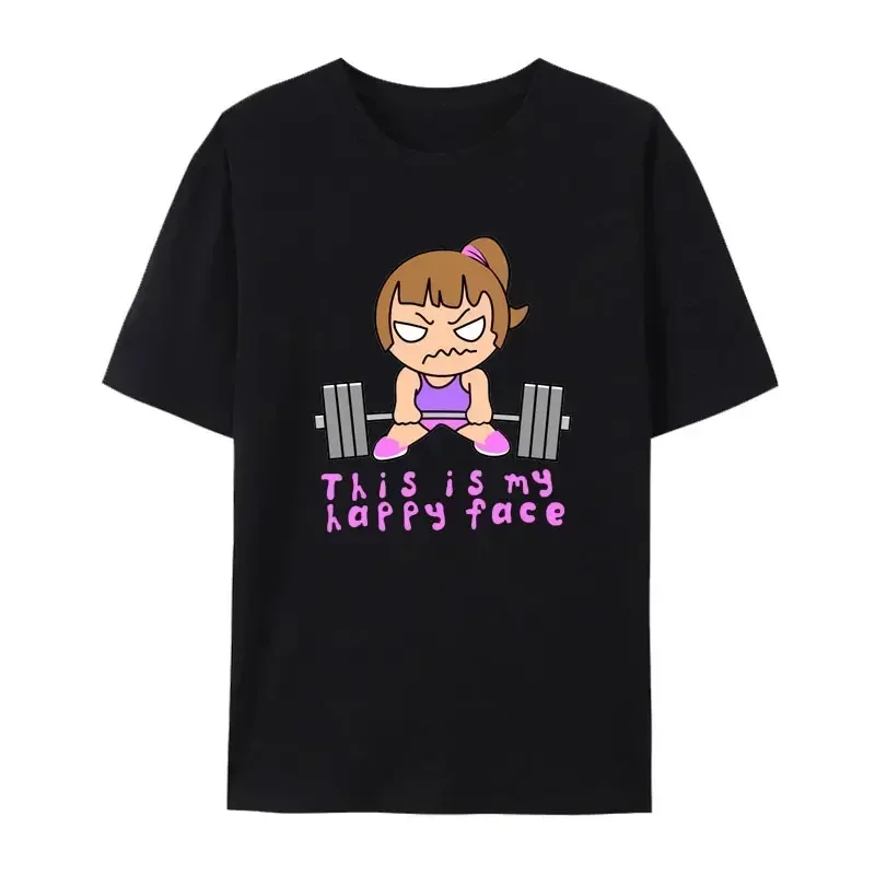 

Funny Gym Barbell Girl He Asked Me To Clean So I Did Three Sets T-Shirt Otaku Short-sleev Top Women Lovely Graphic Tees