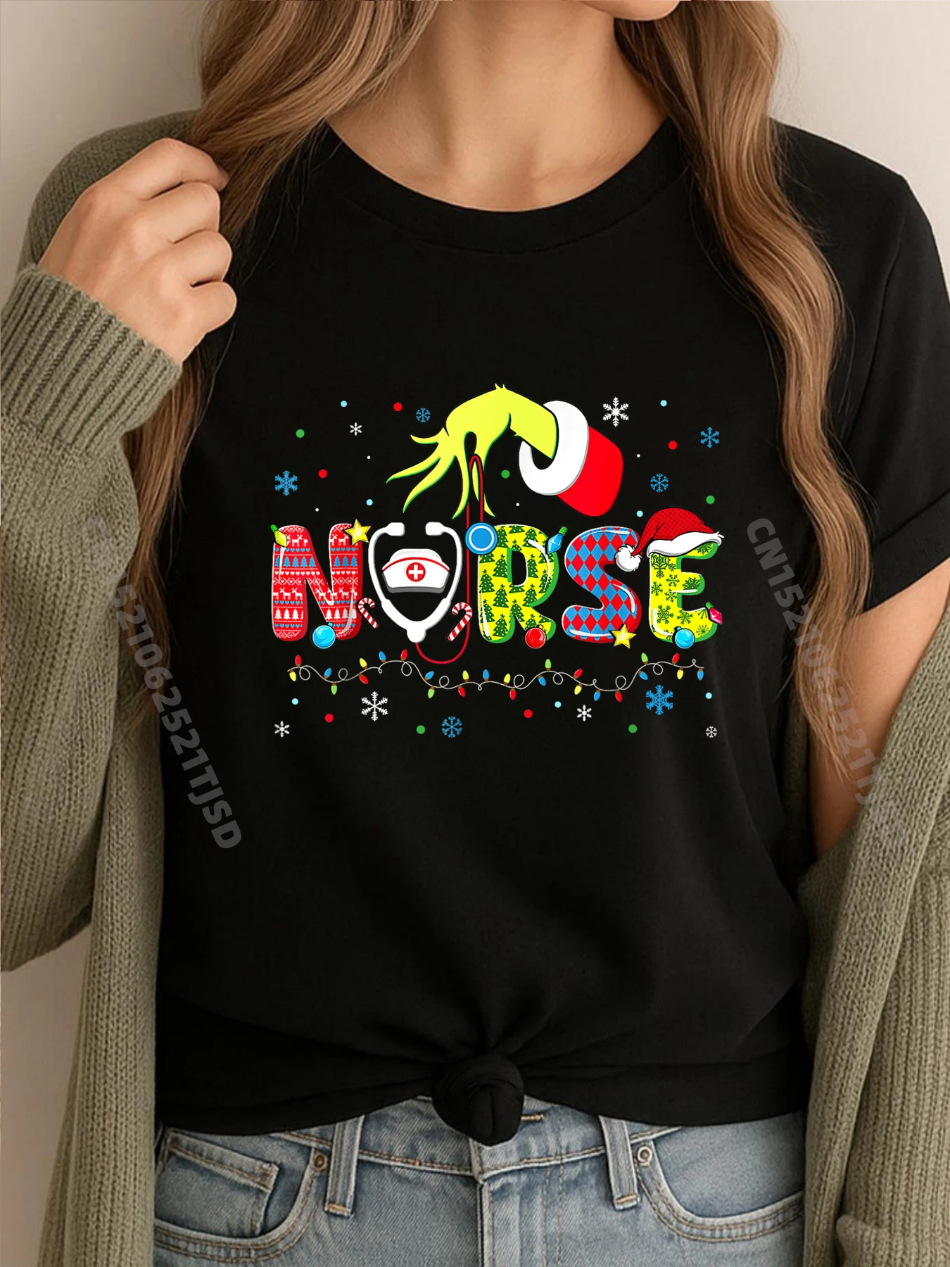 

Рождественские стетоскопы для медсестер, рождественские пижамы для медсестер, роскошная футболка для женщин, забавные футболки высокого качества, мужские топы, футболки для улицы