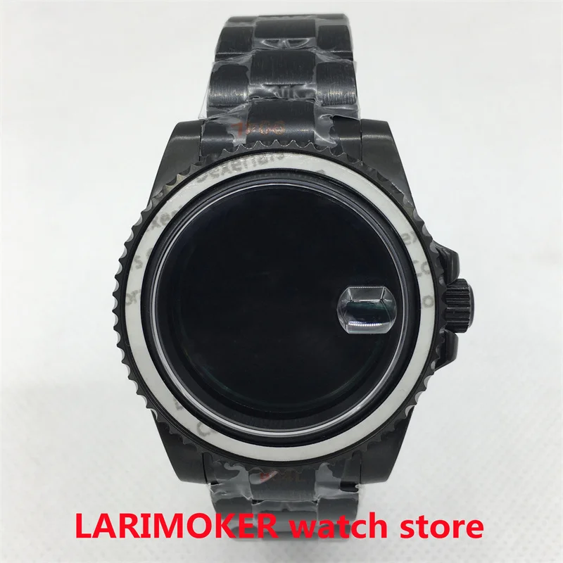 

BLIGER 40mm Black PVD Case Sapphire Glass Fit NH35 NH36 ETA2824 2836 PT5000 Mingzhu DG 3804 Miyota 8205 Movement Oyster Bracelet