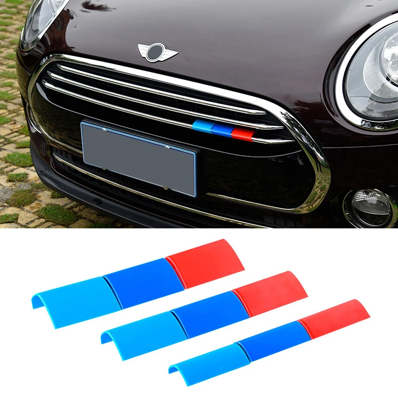 Car Front Grille Trim Stripe Decoration Stickers For MINI COOPER F54 F55 F56 F57 F60 Countryman R60 R61 Exterior Accessories