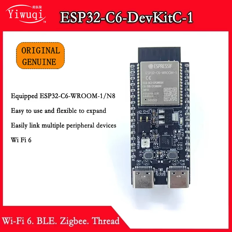 ESP32-C6-DevKitC-1 ESP32 C6 DevKitC 1 ESP32-C6 Espressif Original carry ESP32-C6-WROOM-1/N8 Wi-Fi 6 BLE Zigbee Thread