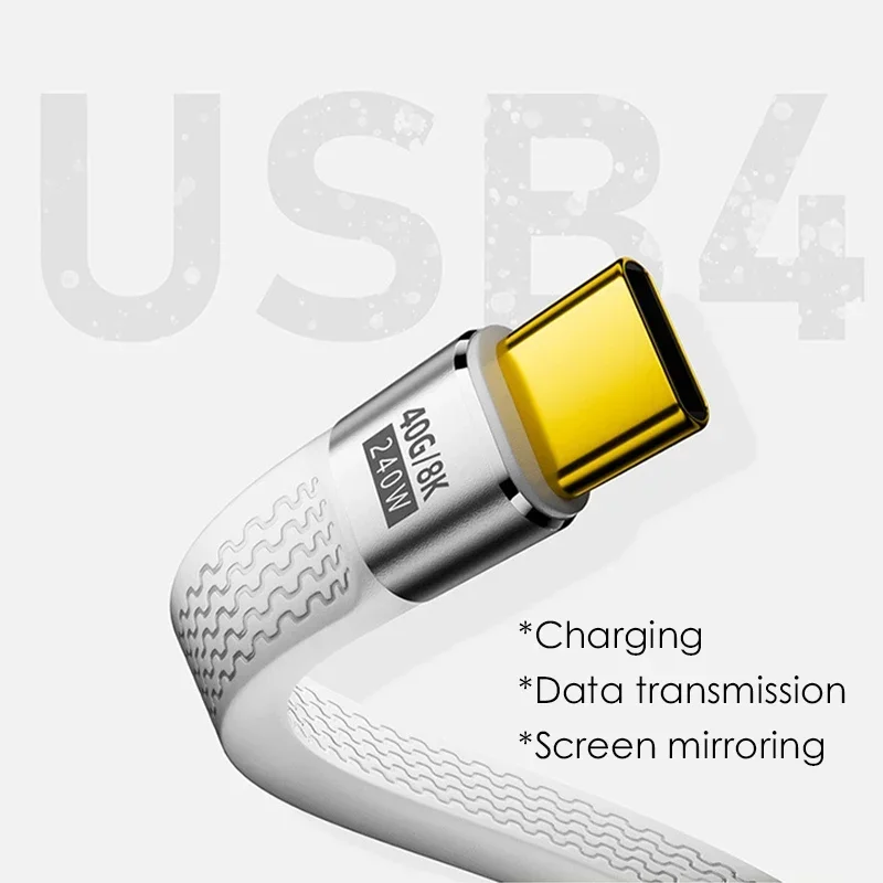 Portable Keychain USB C Data Cable PD240W 5A Fast Charging 40Gbps Transfer Thunderbolt 3 8K 60Hz for iPhone 15 MacBook