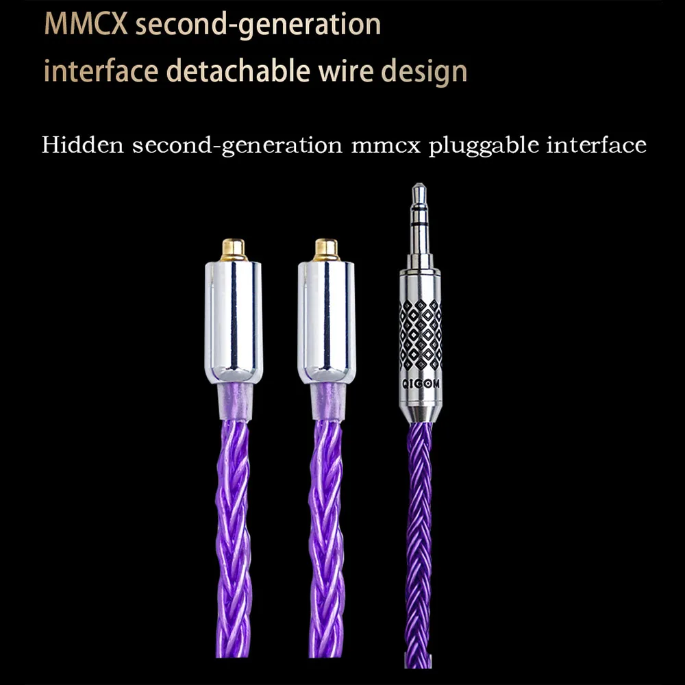 QIGOM 유선 플랫헤드 헤드셋, 28Ω 112dB, MMCX 교체 가능 와이어, 삼중 주파수 이퀄라이제이션, 이어폰 S28A Haotian Hammer Ⅲ