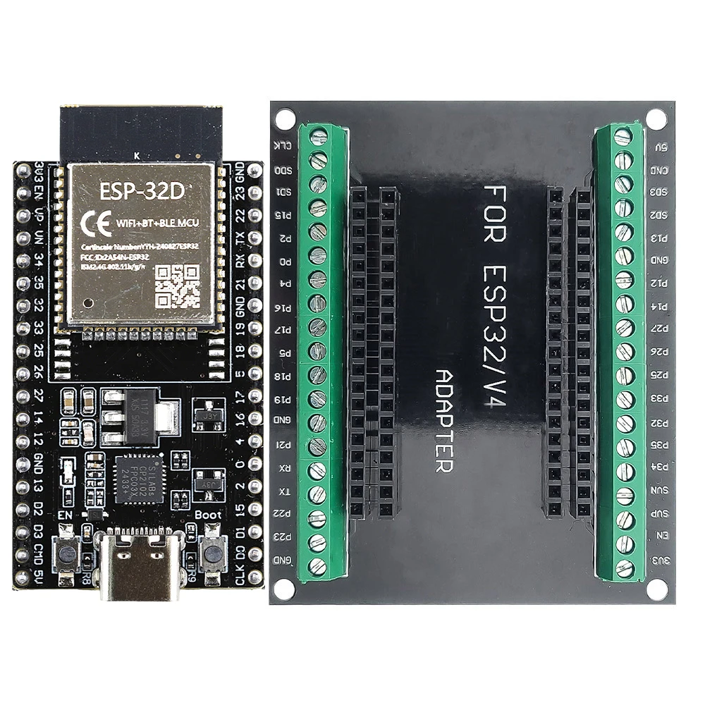 ESP32-32D Development Board with GPIO Expansion Board Kit ESP32-32D BT Wifi Module USB Type-C 38PIN CP2102 ESP32-DevKitC