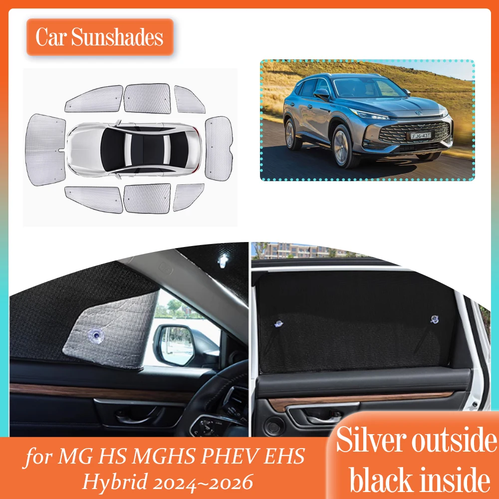 

Car SunShade for MG HS MGHS PHEV EHS Hybrid 2024~2026 Roof Windows Sun Visor Windshield Curtain Cover Sunroof Part Accessories