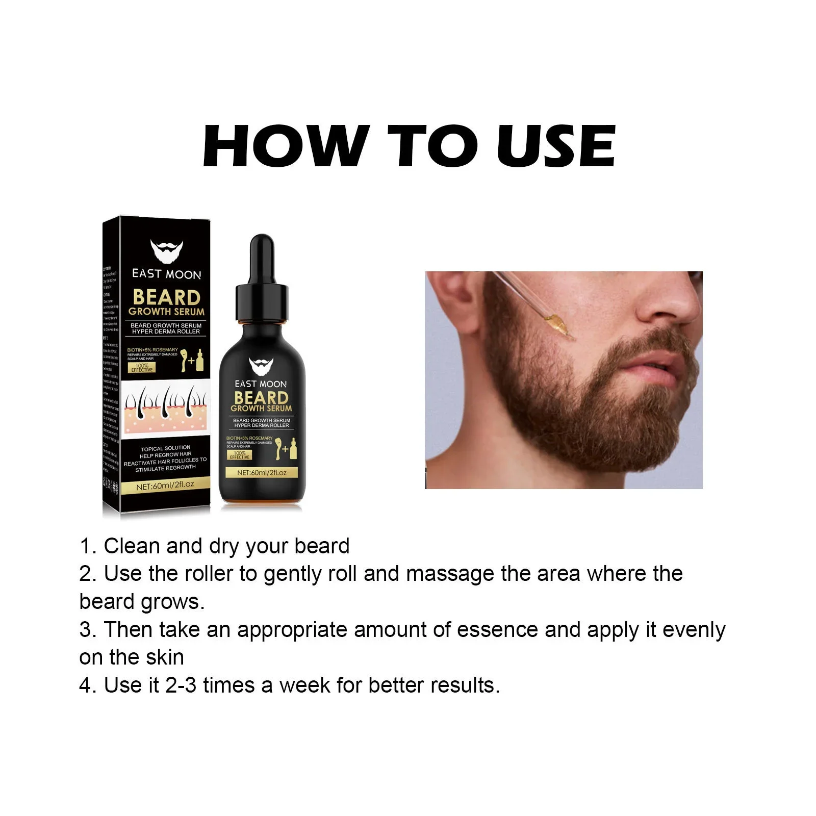 Men Beard Growth Serum Hair Styling Essential Oil Grow Beard Thicker Anti Hair Loss Products Softening Moisturizing Beard Liquid