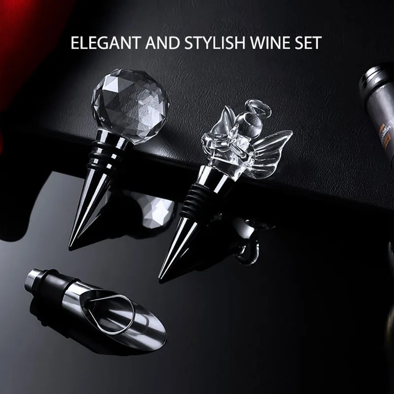 Personality Creative Crystal Wine Bottles Stopper Vacuum Sealed Metal Swan Cocktail Beer Champagne Stopper Wine Cork Bar Tools