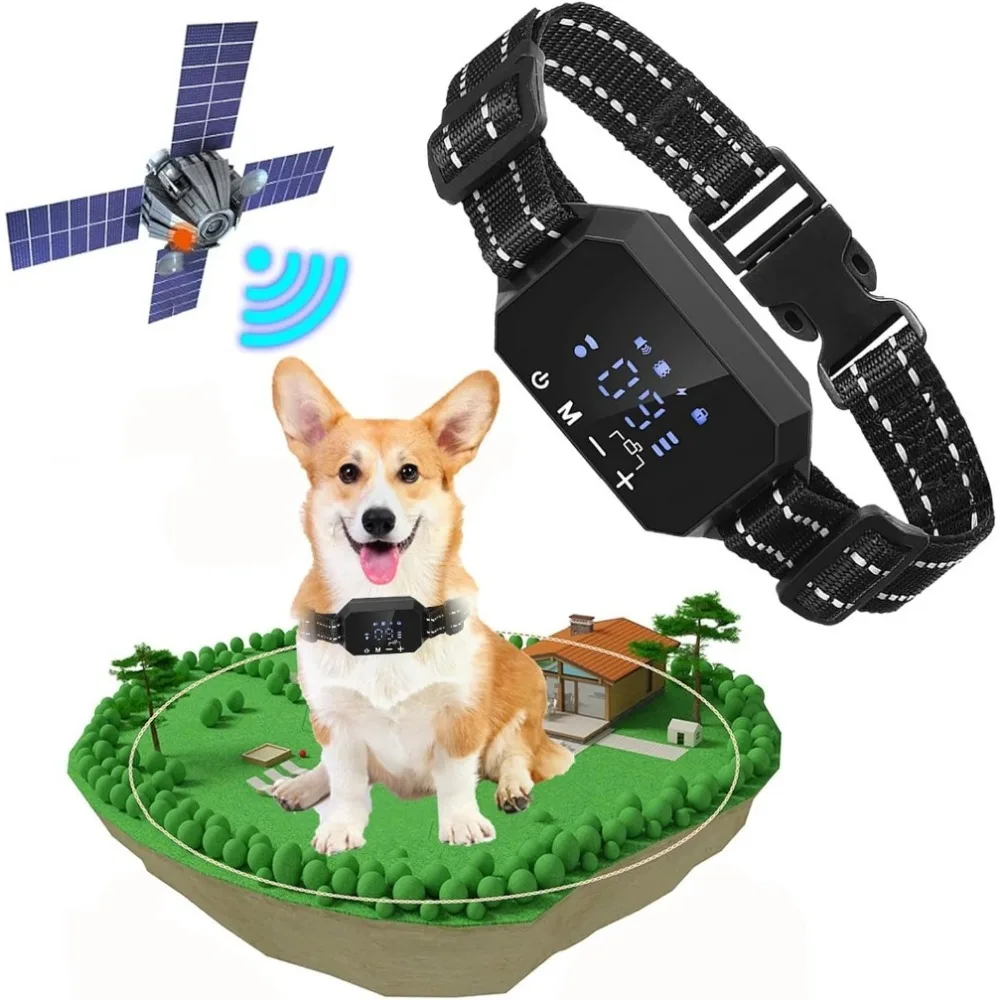 

Dog Training CollarGPS Wireless Dog Fence & Remotely Adjustable Pet Electric Containment System Signal Range Up To 6560Ft