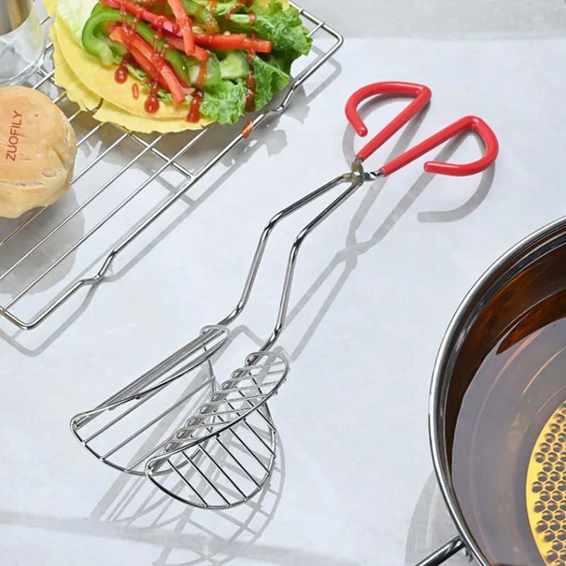 

Stainless Steel Kitchen Taco Shell Maker Press Tortilla Fryer Tongs Kitchen Tools Creative Food Clip Durable Baking Pastry Tool