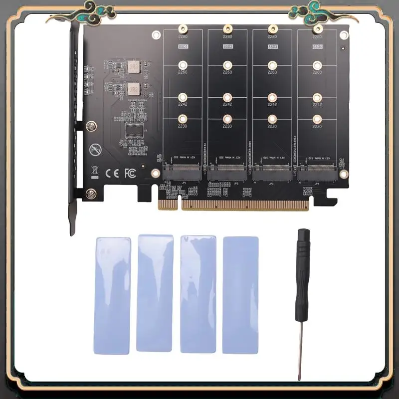 ASMA-PCIE Tom.2 NVME Adapter Nvme M.2 PCI Adapter 32Gbps PCI-E Card PCI X16 M Key SSD Computer Expansion Card Add Oncards