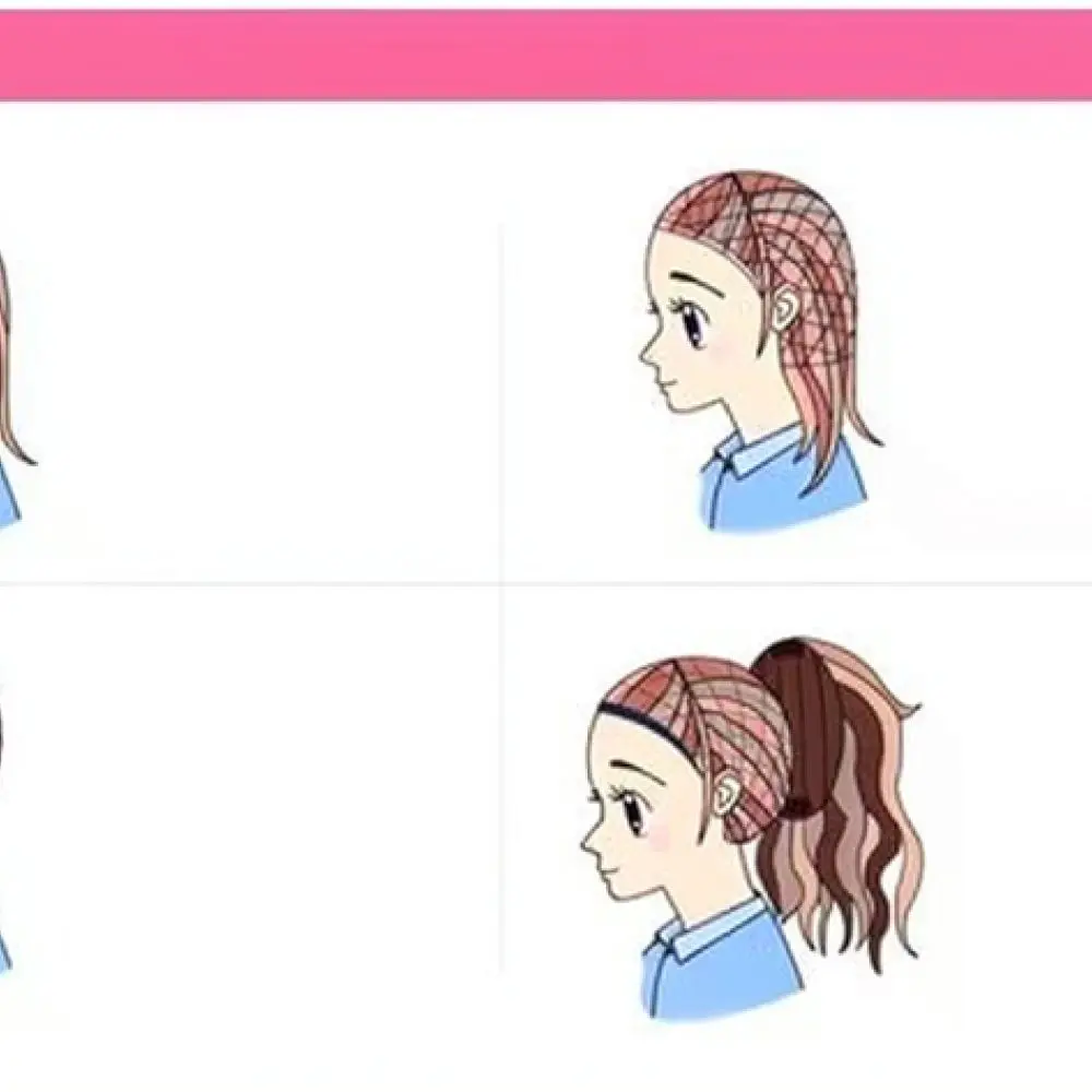 Women Long Wavy Full Wig Middle Part Natural Heat Resistant Synthetic Hair Breathable Rose Net Daily Party Accessory
