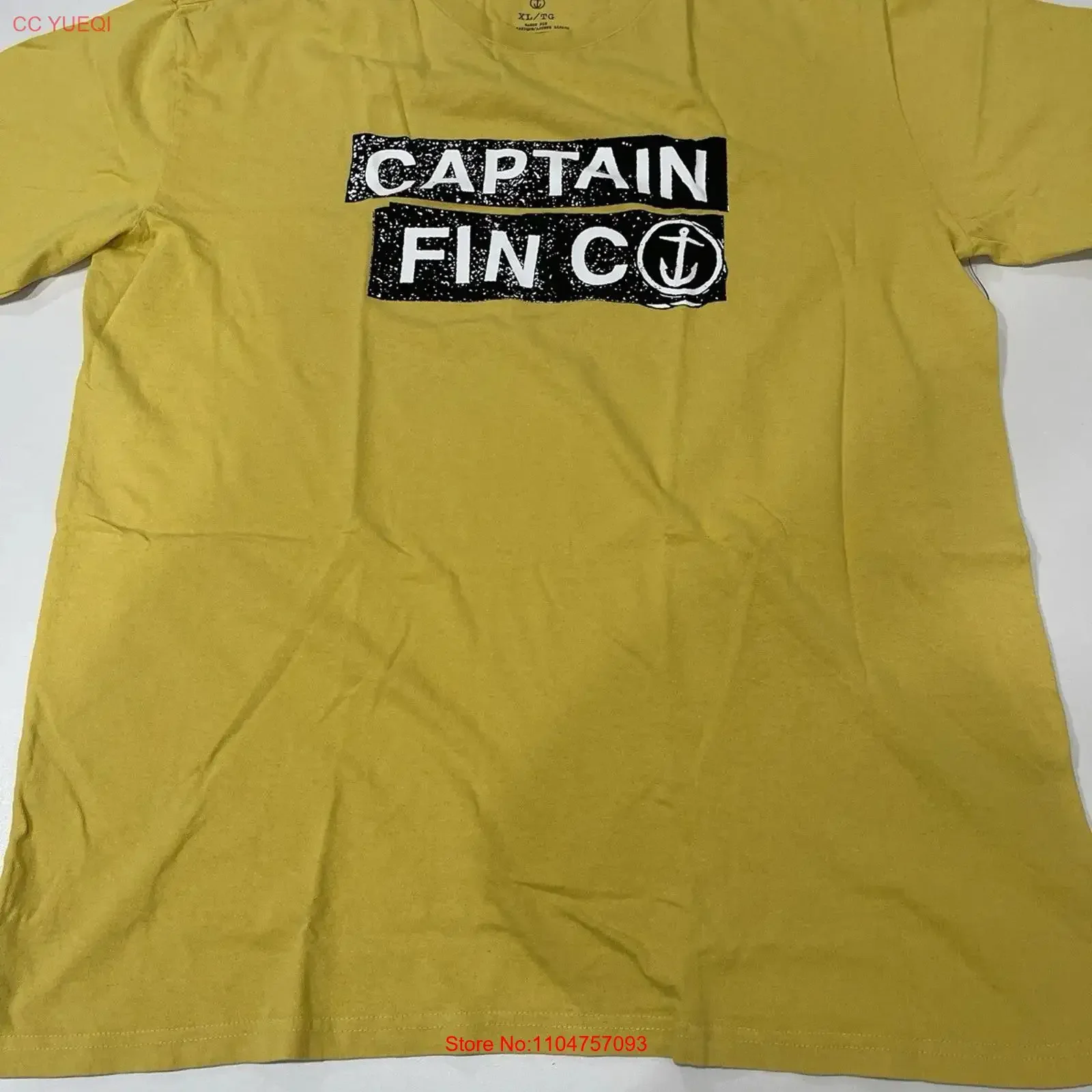 Camiseta Captain Fin Dive Bars amarilla M vintage lavada unisex elástica informal elegante ligeramente transpirable streetwear hombre