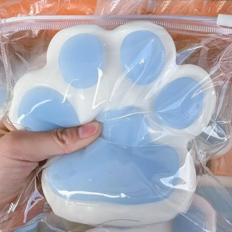 Cat Paw Squeeze Toy  Large Squeeze Cat Paw Toys Silicone PVC  Toys Sticky Soft Pinching  Decompressing Toy for Stress Relief