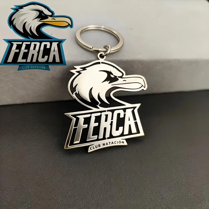 Personalized Custom Men's Stainless Steel Hollow-Out Shaped Keychain with Logo Image Badge Key Ring, High-Quality and Elegant Gift
