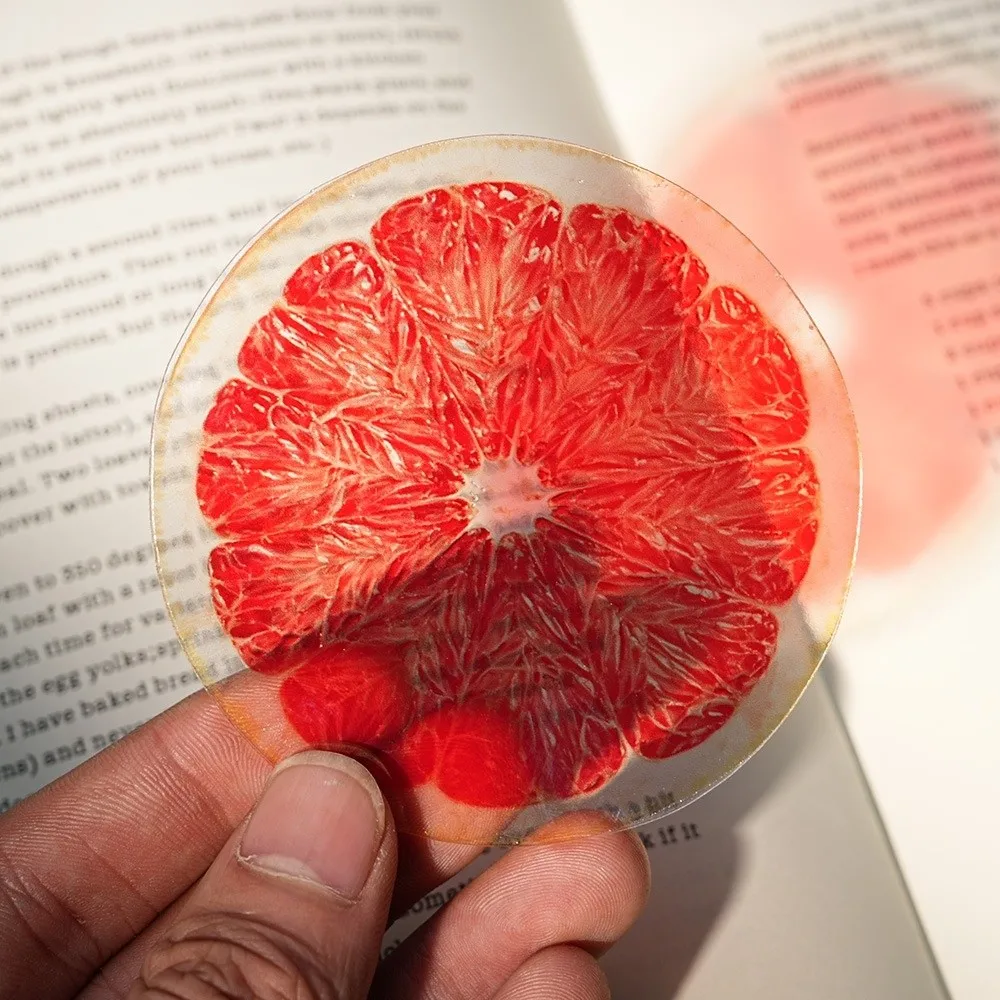 New Refractive Color Acrylic Bookmark Simulation Fruit Funny Translucent Bookmark Cute Cartoon Pages Guide Marker Note Marker