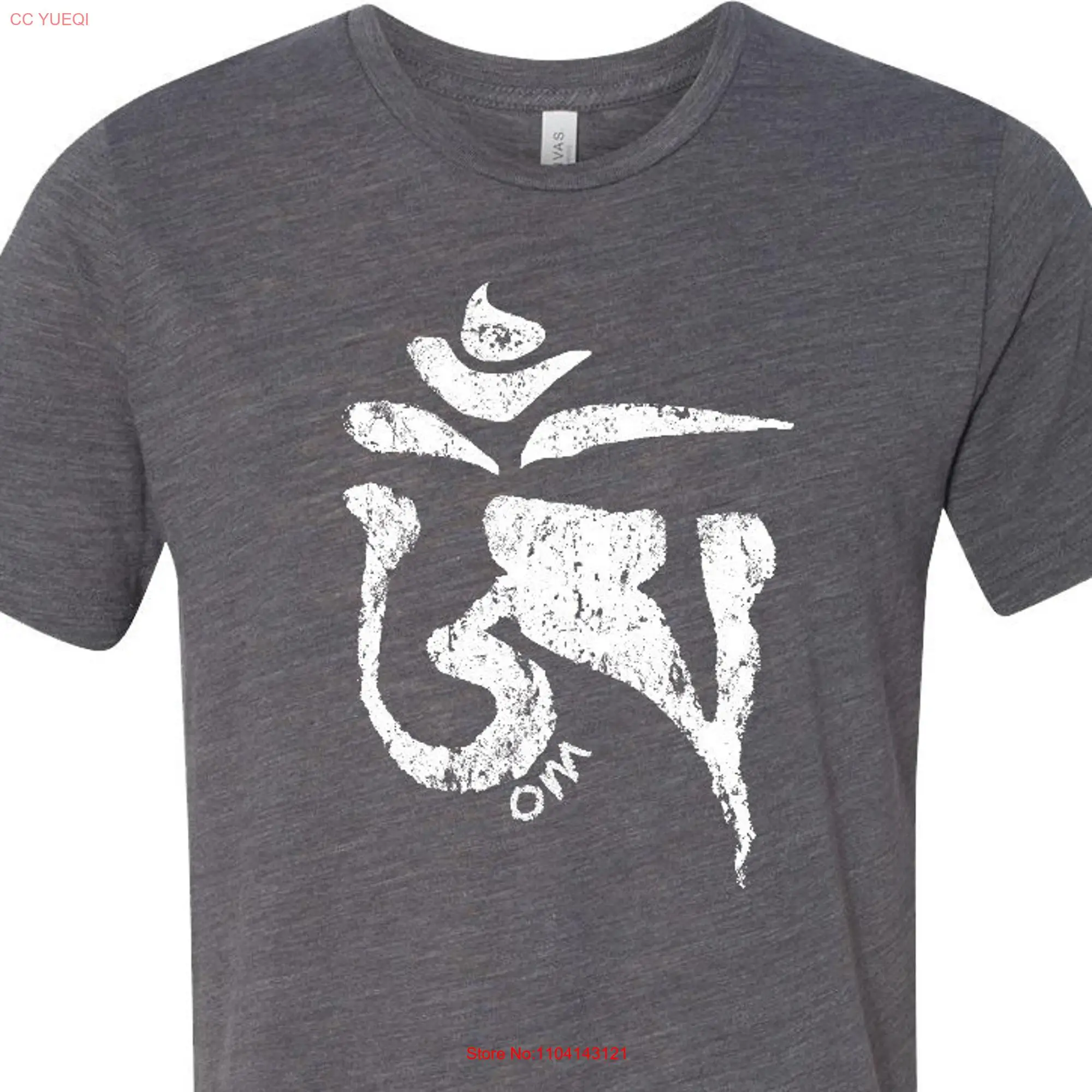 White Tibetan OM Men's Yoga Burnout T Shirt WTIBETAN 3650 long or short sleeves